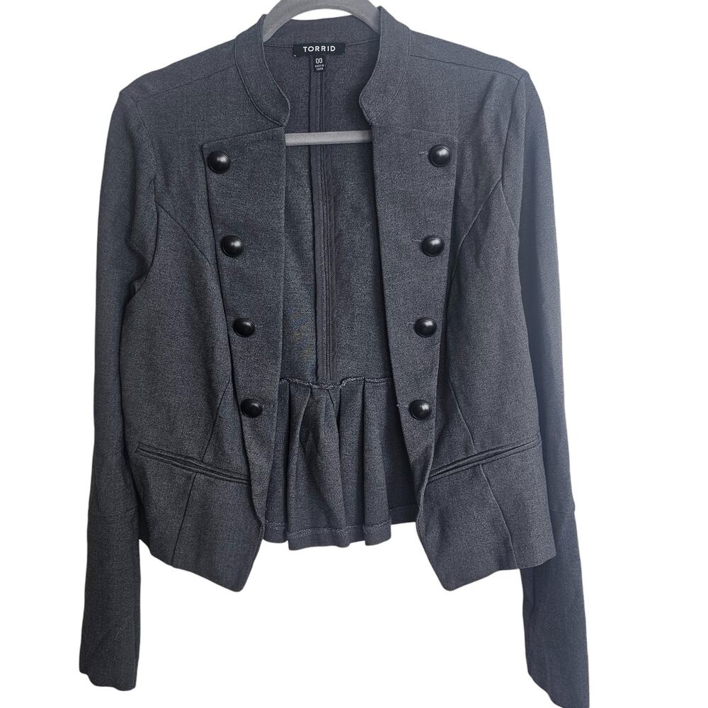 Torrid Jacket Military Jacket Women 00 Gray Peplum Jacket Women Blazer Jacket